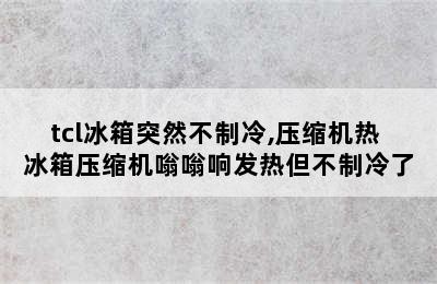 tcl冰箱突然不制冷,压缩机热 冰箱压缩机嗡嗡响发热但不制冷了